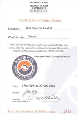 certificate of compliance